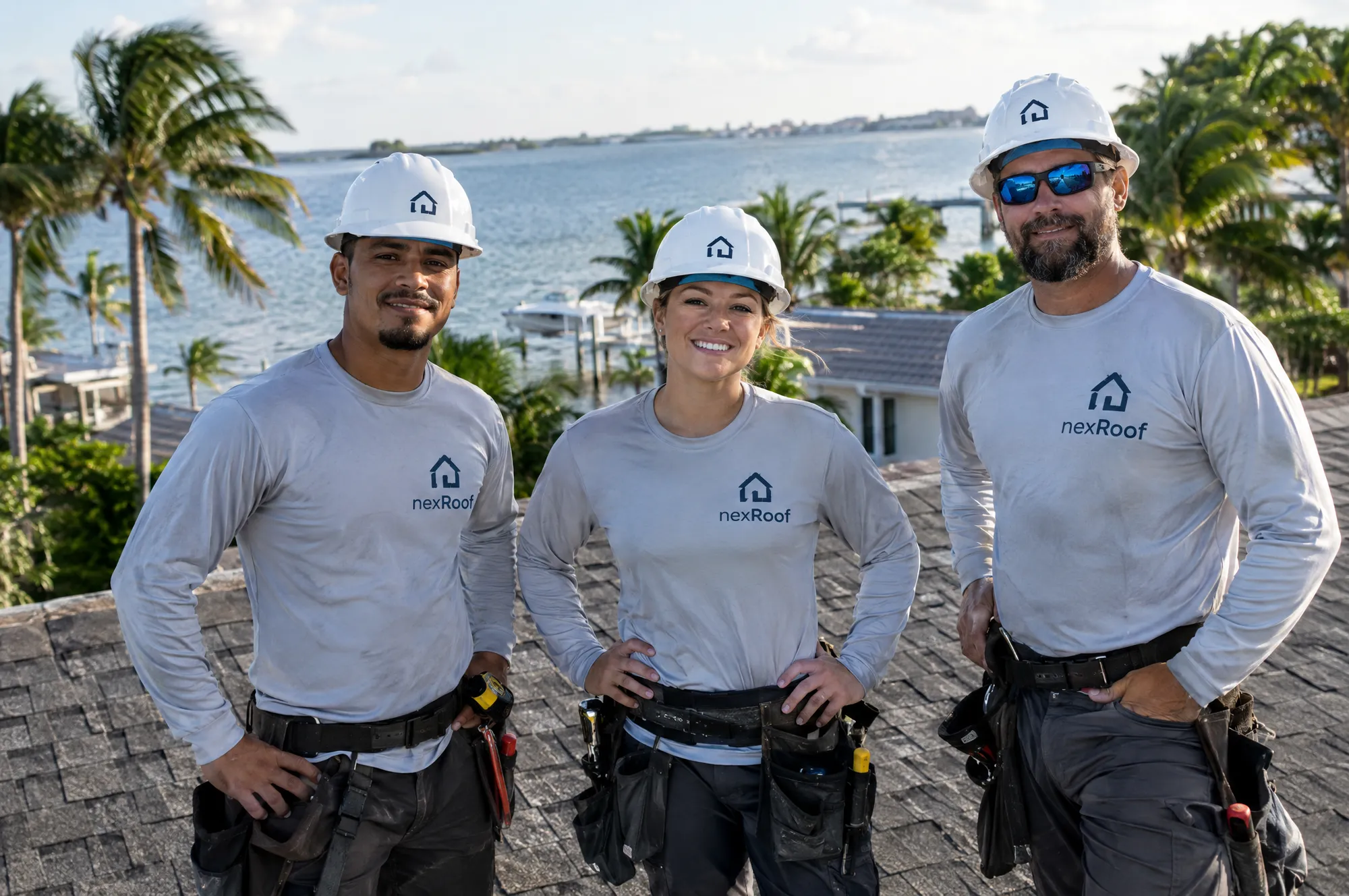 The NexRoof crew on a finished Florida roof